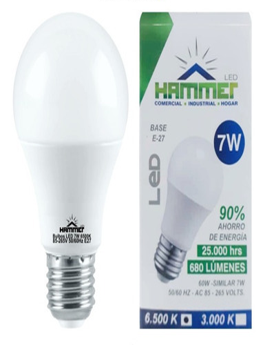 Bombillo LED recargable de 10 Watts modelo LT-50120A marca Hammer.